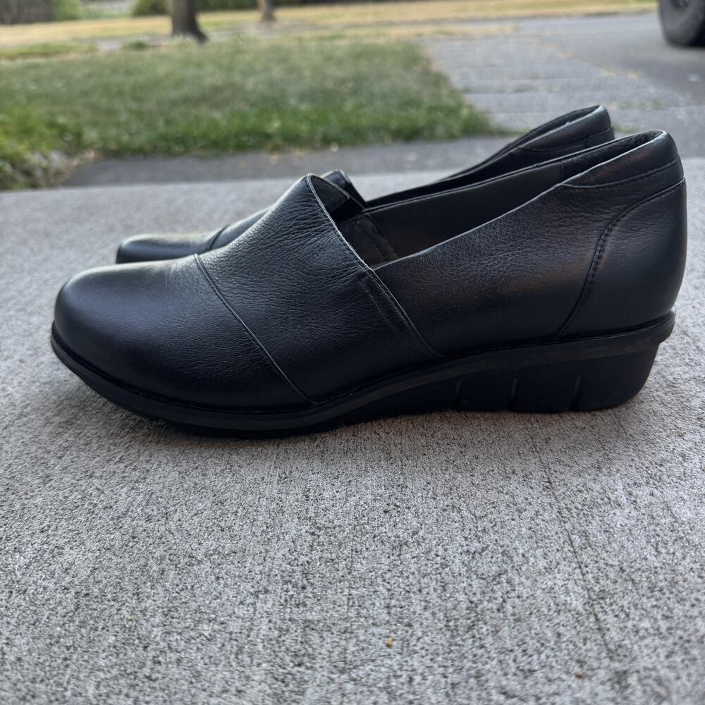 Dansko Slip On Shoes Womens Size 10.5 Black Leather Comfort Casual Loafers EU 41
